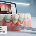 Illustration contrasting viral DIY dental trends with safe specialist dental care in Dubai and JVC